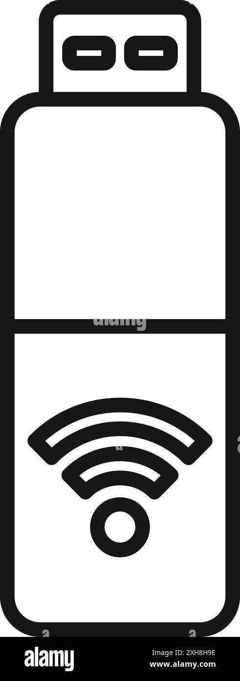 Minimalist line icon of a wifi usb flash drive sharing internet ...