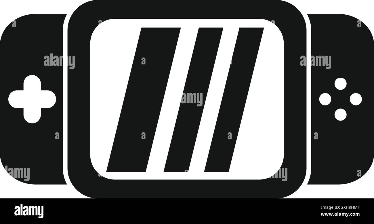 Black and white icon of a portable gaming console displaying a loading ...