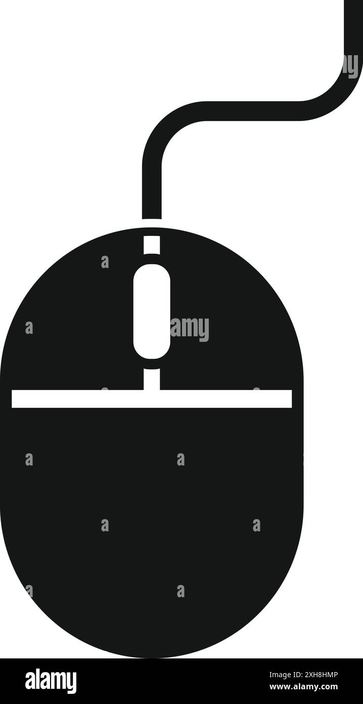 Black shape of a computer mouse with scroll wheel Stock Vector Image ...