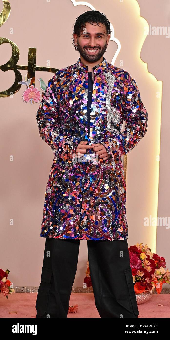 MUMBAI, INDIA - JULY 12: Indian socialite Orry attending the Wedding ceremony of Anant Ambani and Radhika Merchant at the Jio World Convention Centre, BKC on July 12, 2024 in Mumbai, India. (Photo by Raju Shinde/Hindustan Times/Sipa USA) Stock Photo