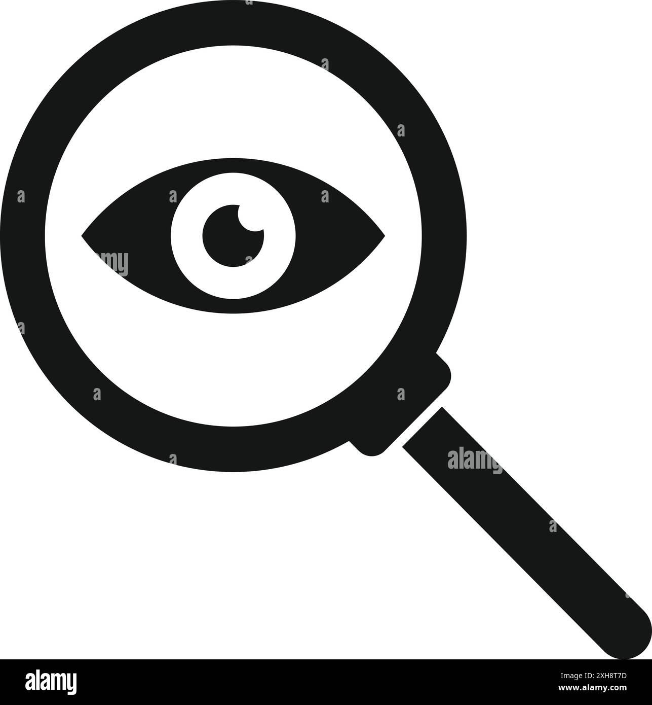 Magnifying glass examining eye concept icon, simple style Stock Vector ...
