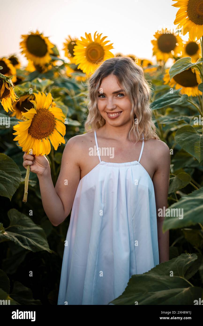 sachin and babi light blue dress Women's Casual Fashion Dress Vintage Sunflower Printed Round Short Sleeve  Waisted Midi Long Big Swing Dresses – buy the best products in the Ayzeze  online store main image 1