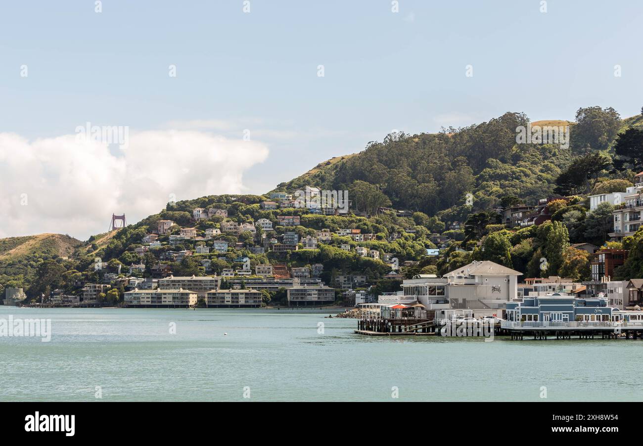 Panoramic View of Sausalito Bay Area California Stock Photo