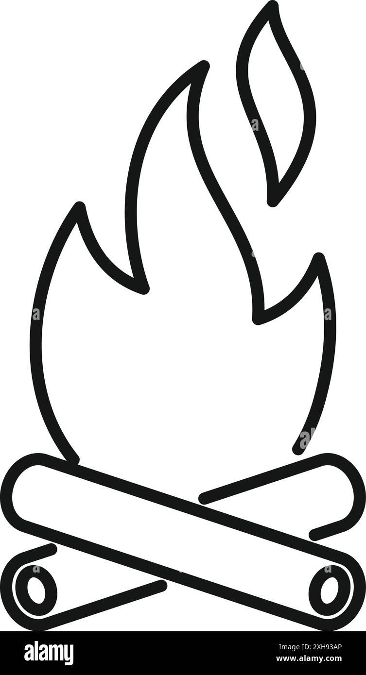 Campfire burning with flames on white background Stock Vector Image ...