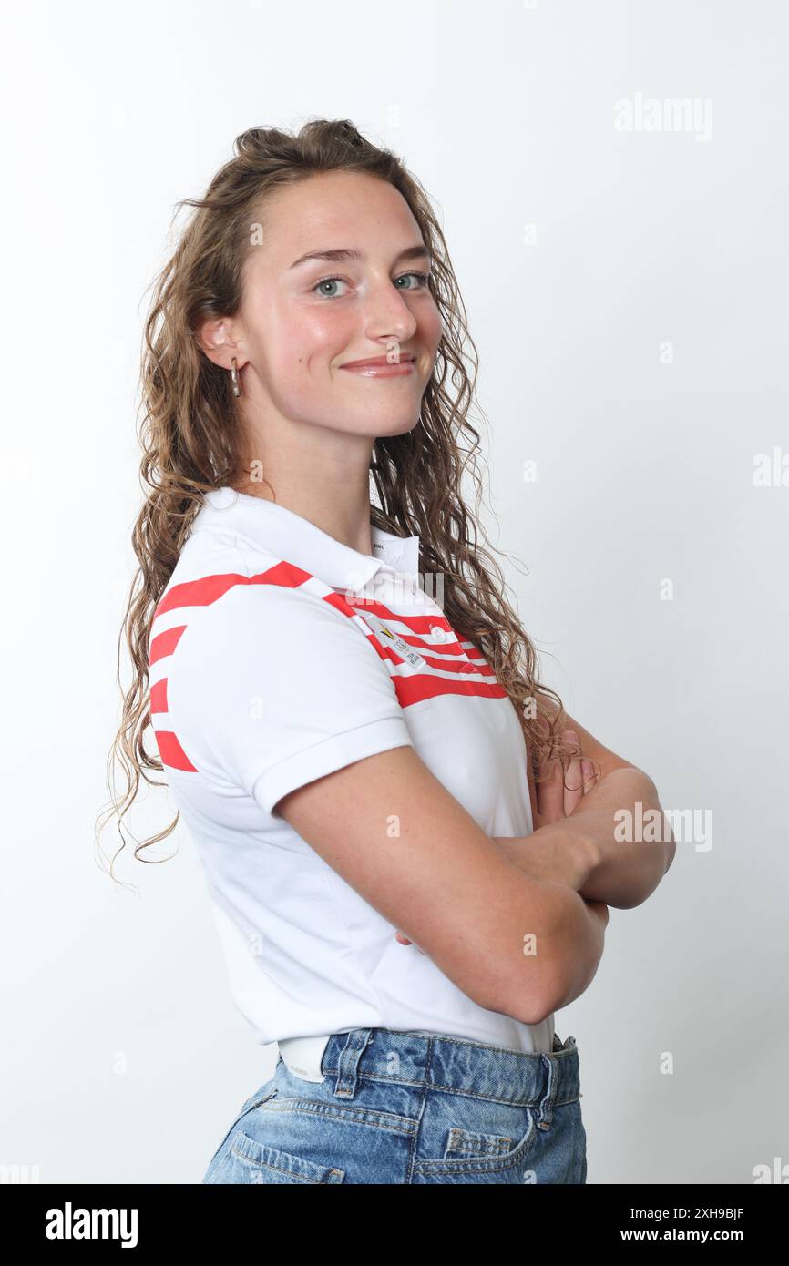 Brussels, Belgium. 11th July, 2024. Belgian Rani Vincke pictured during a photoshoot for the Belgian Olympic Committee BOIC - COIB ahead of the Paris 2024 Olympic Games, in Brussels, Thursday 11 July 2024. BELGA PHOTO VIRGINIE LEFOUR Credit: Belga News Agency/Alamy Live News Stock Photo