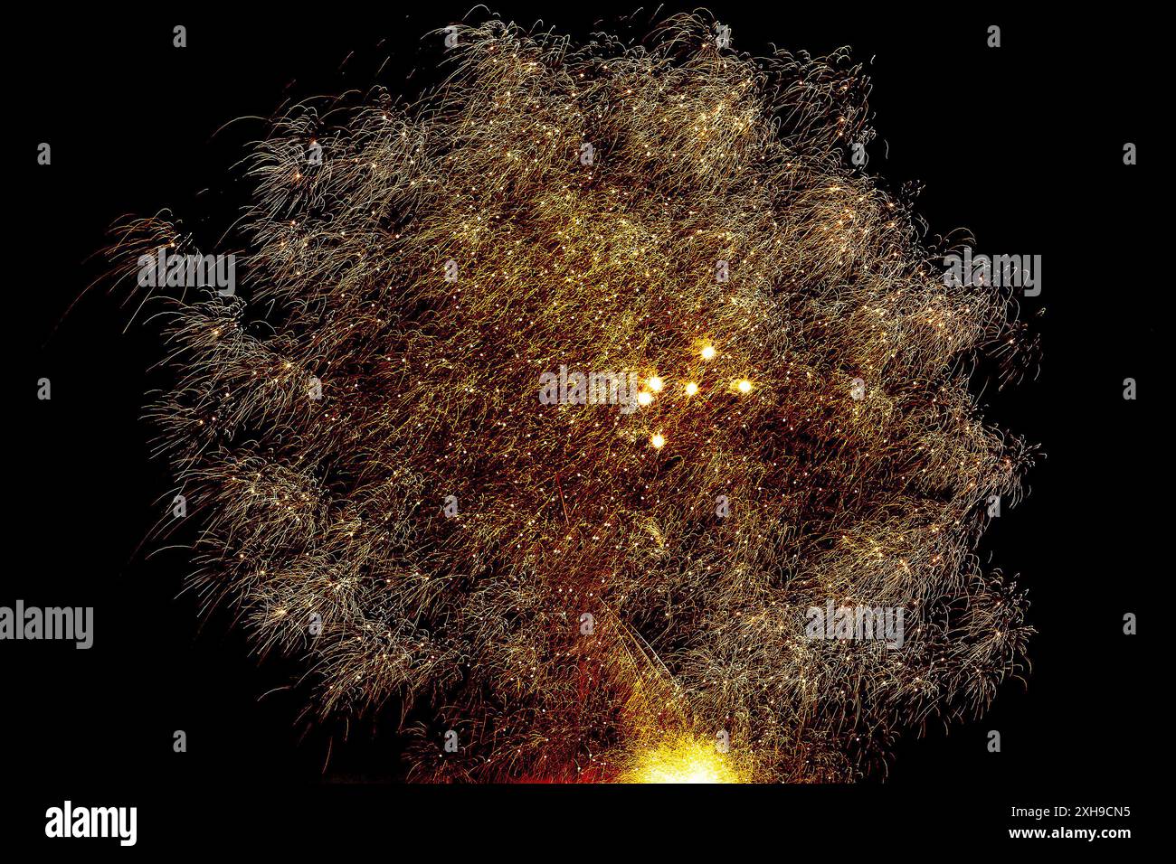 Colourful firework display celebrating Guy Fawkes night in London Stock ...