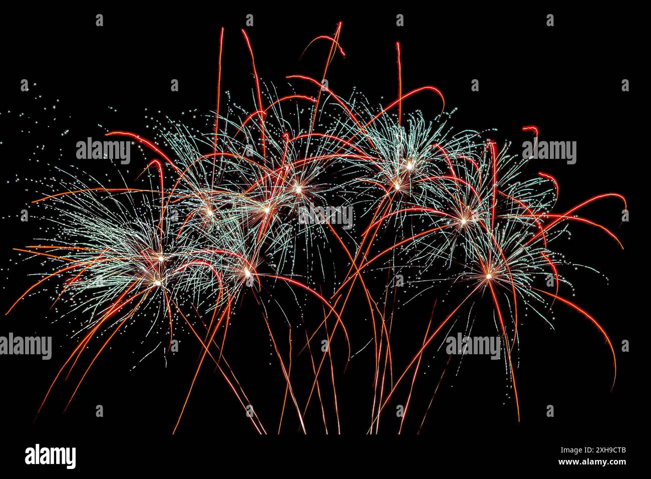 Colourful firework display celebrating Guy Fawkes night in London Stock ...