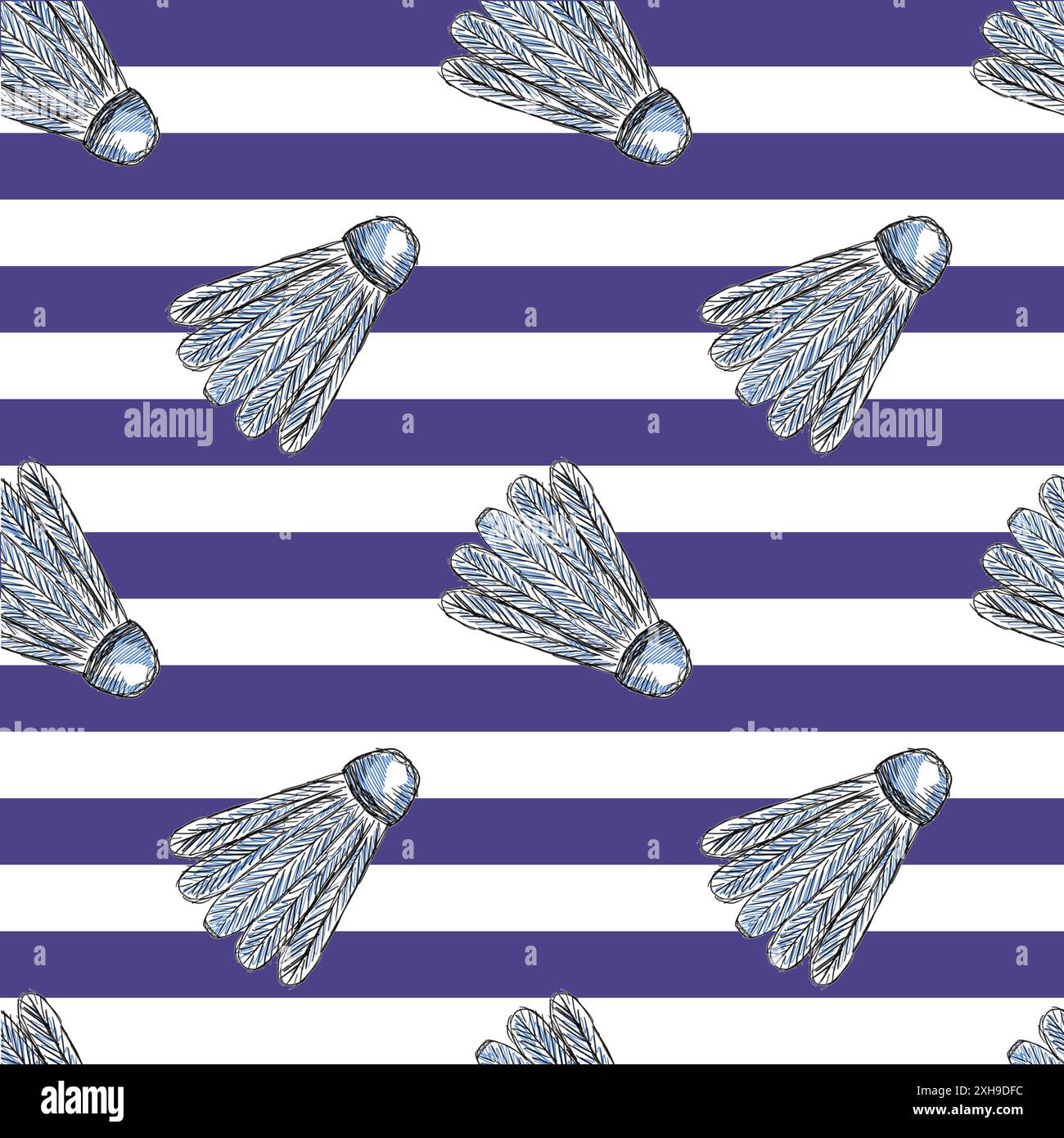 Badmington Pattern Seamless pattern features badminton shuttlecocks on a blue and white ...