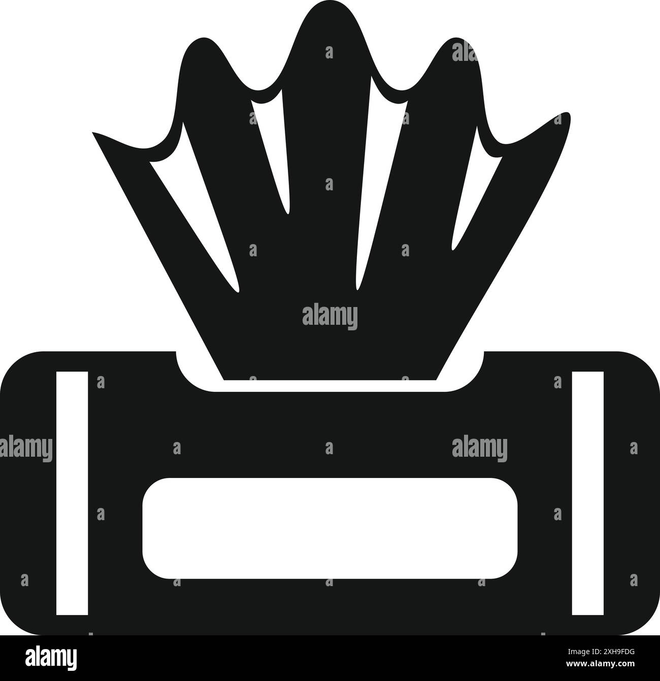 Black and white icon of a wet wipes pack with tissues coming out of the ...