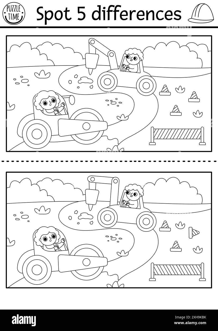 Spot the difference puzzle Black and White Stock Photos & Images - Alamy