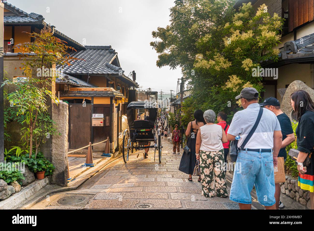 Kyoto Japan street scene tourists tourism Gion district people Stock ...
