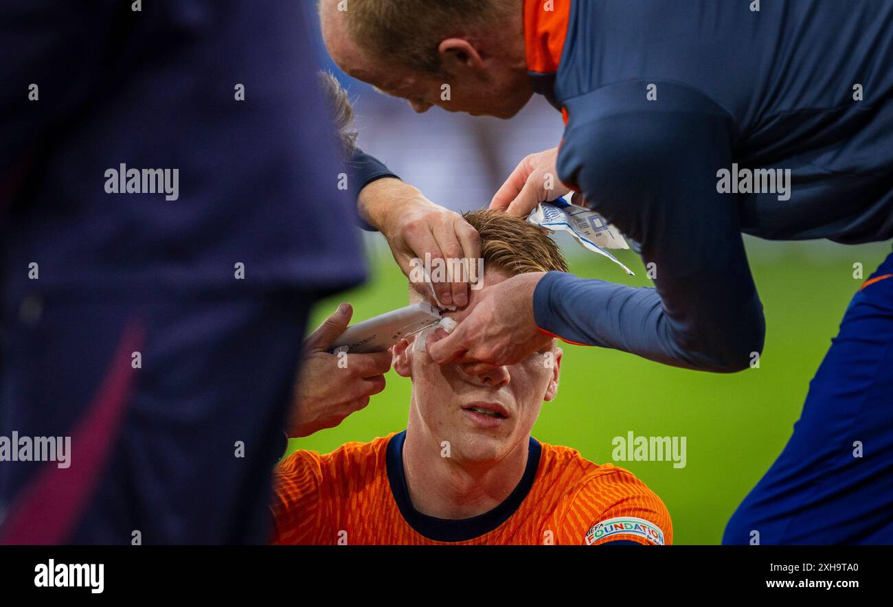 Dortmund, Germany. 10th Jul 2024.  Jerdy Schouten (NED) needs to be stitched up Netherlands - England Niederlande - England 10.07.2024   Copyright (nu Stock Photo