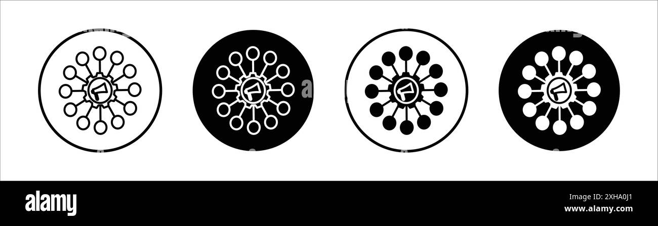 Brand awareness icon Vector symbol or sign set collection in black and ...
