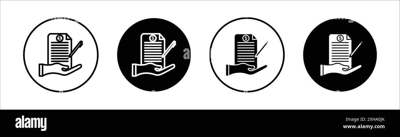 Business proposal icon Vector symbol or sign set collection in black ...
