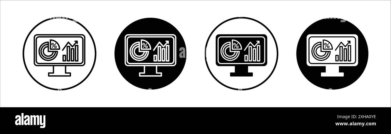 Dashboard icon Vector symbol or sign set collection in black and white ...