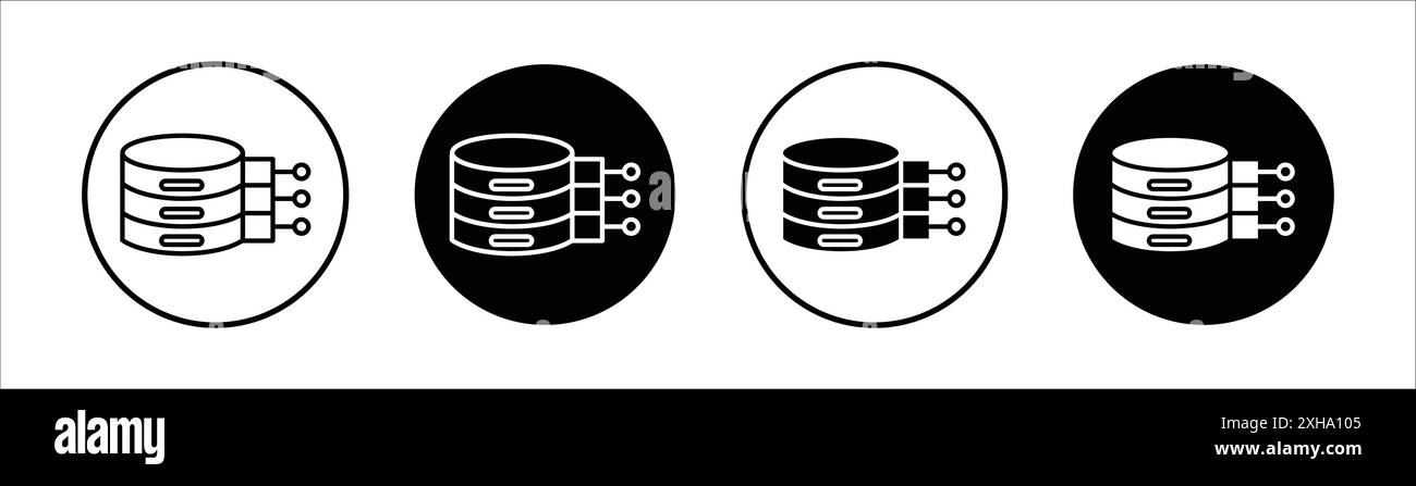 Data architecture icon Vector symbol or sign set collection in black ...