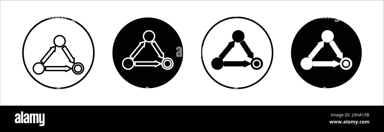 Dependency icon Vector symbol or sign set collection in black and white ...