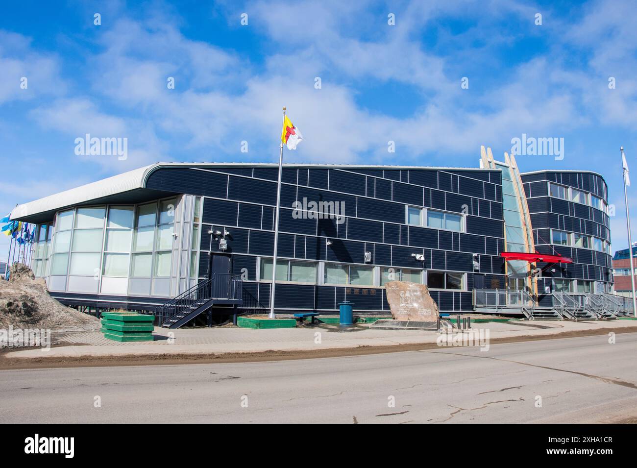 Legislative Assembly of Nunavut on Federal Road in Iqaluit, Nunavut, Canada Stock Photo