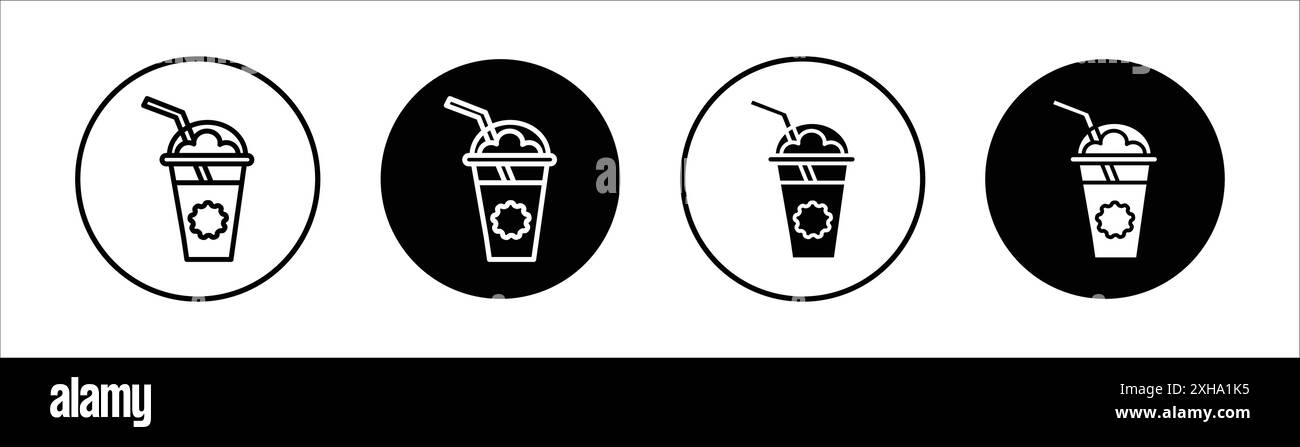 Frappe icon Vector symbol or sign set collection in black and white ...