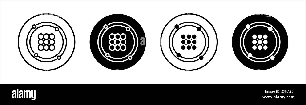 High density icon Vector symbol or sign set collection in black and ...