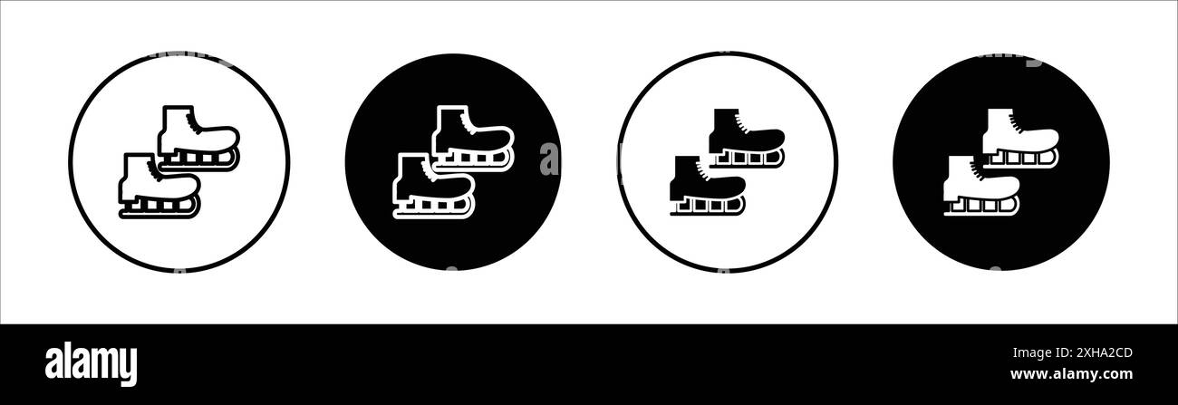 Ice skating icon Vector symbol or sign set collection in black and ...