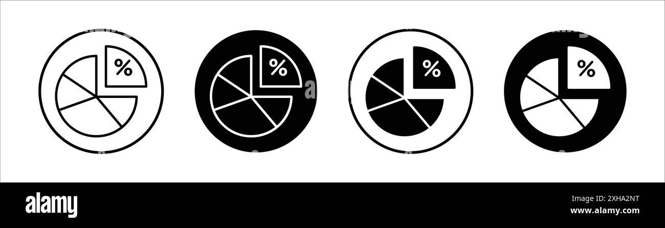 Market share icon Vector symbol or sign set collection in black and ...