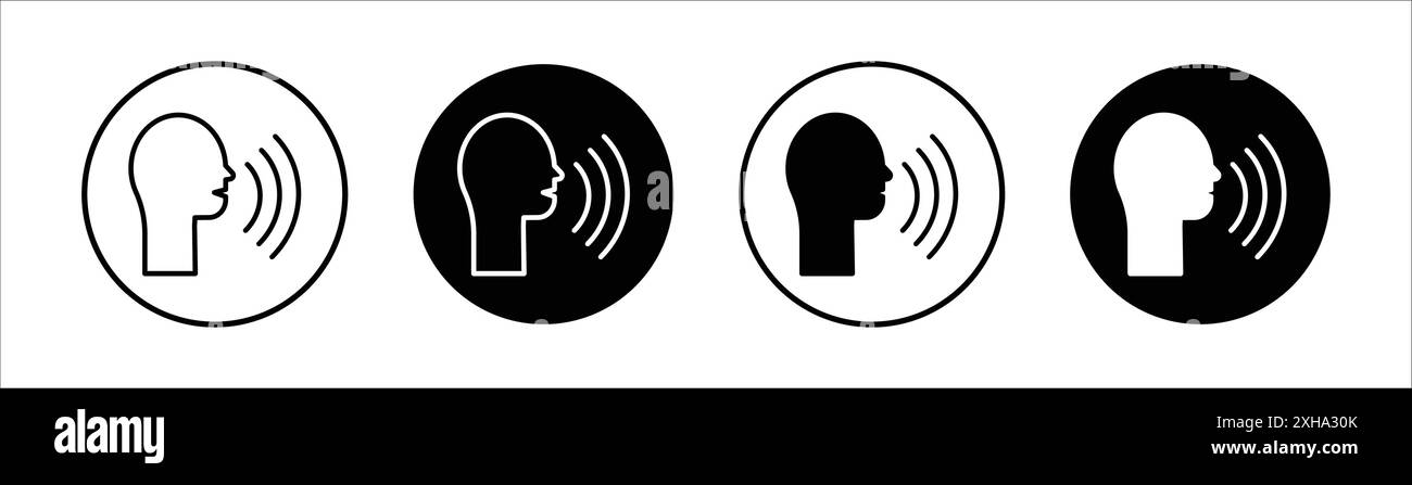 Pronunciation icon Vector symbol or sign set collection in black and ...