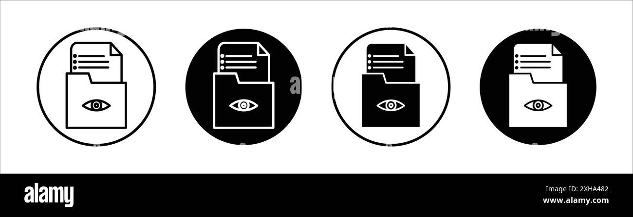 Watchlist icon Vector symbol or sign set collection in black and white ...
