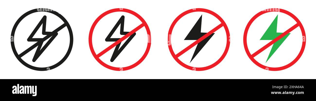 Flash off icon Vector symbol or sign set collection in black and white outline Stock Vector