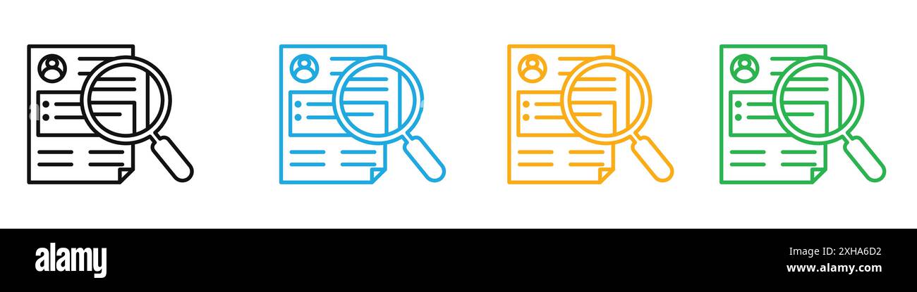 Job analysis icon Vector symbol or sign set collection in black and ...