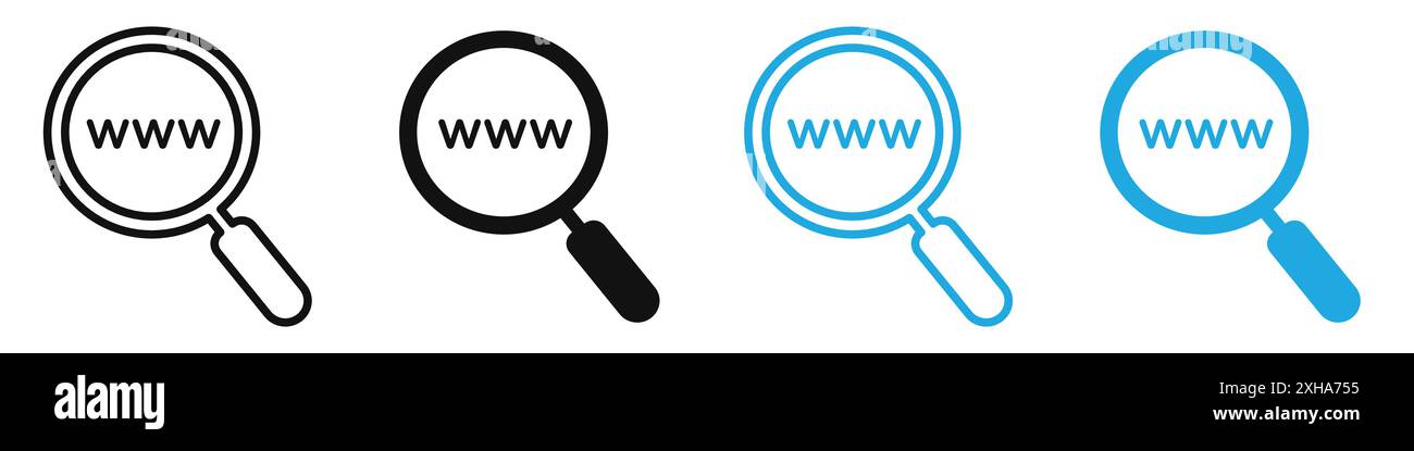 Searching website icon Vector symbol or sign set collection in black ...