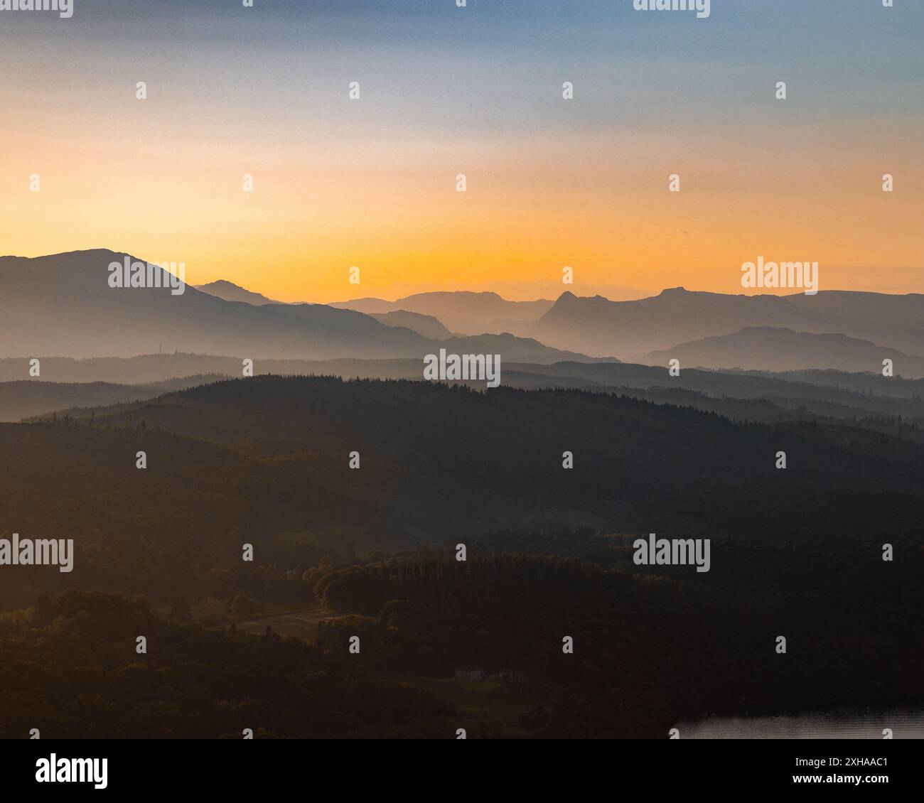 A sunset landscape photo taken from gummers how at viewpoint which ...