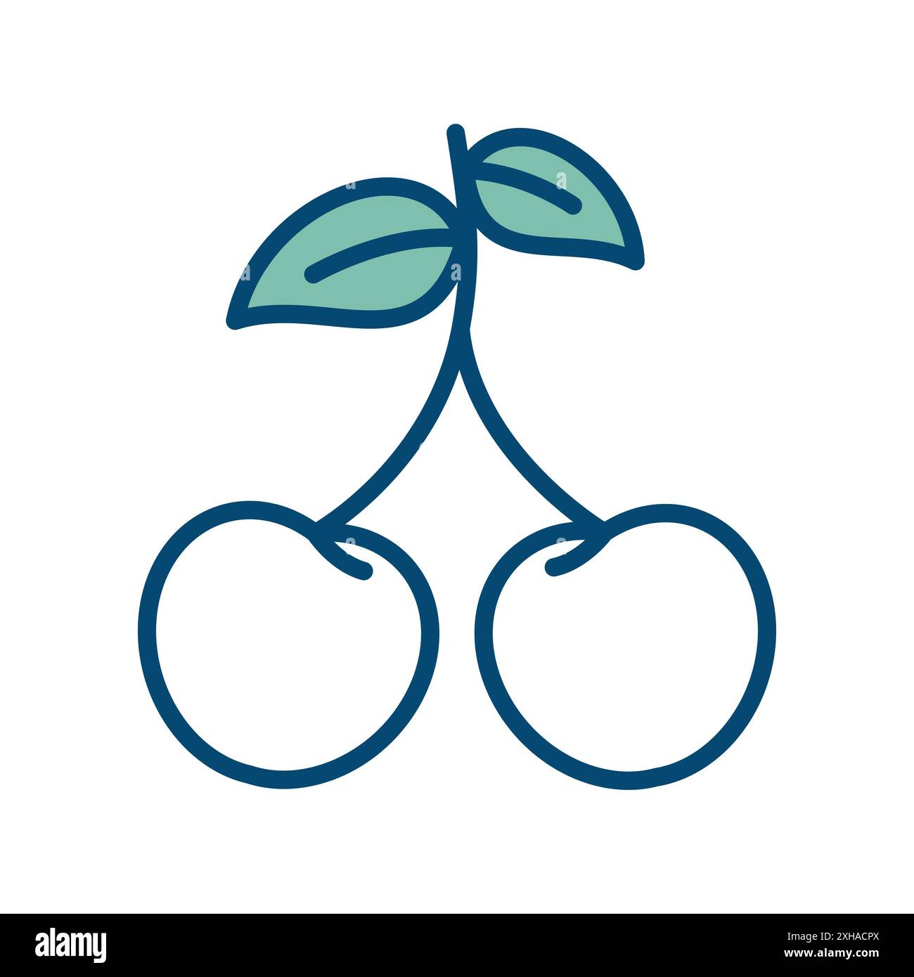 cherry fruit icon vector design template in white background Stock Vector