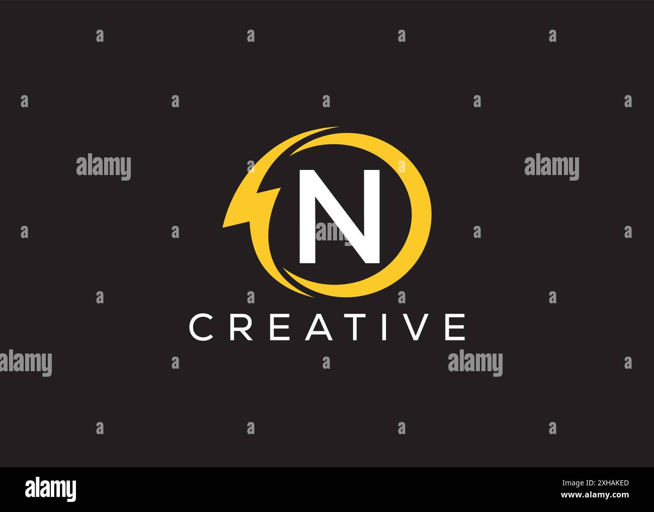 Minimal and professional Letter N thunder logo design template Stock ...