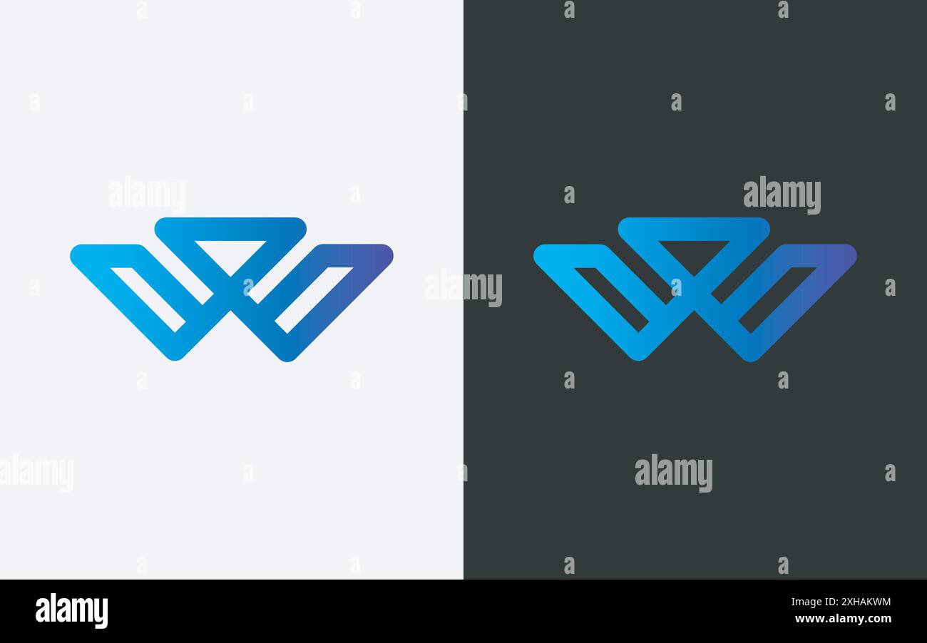 Minimal and professional letter w abstract technology logo design ...