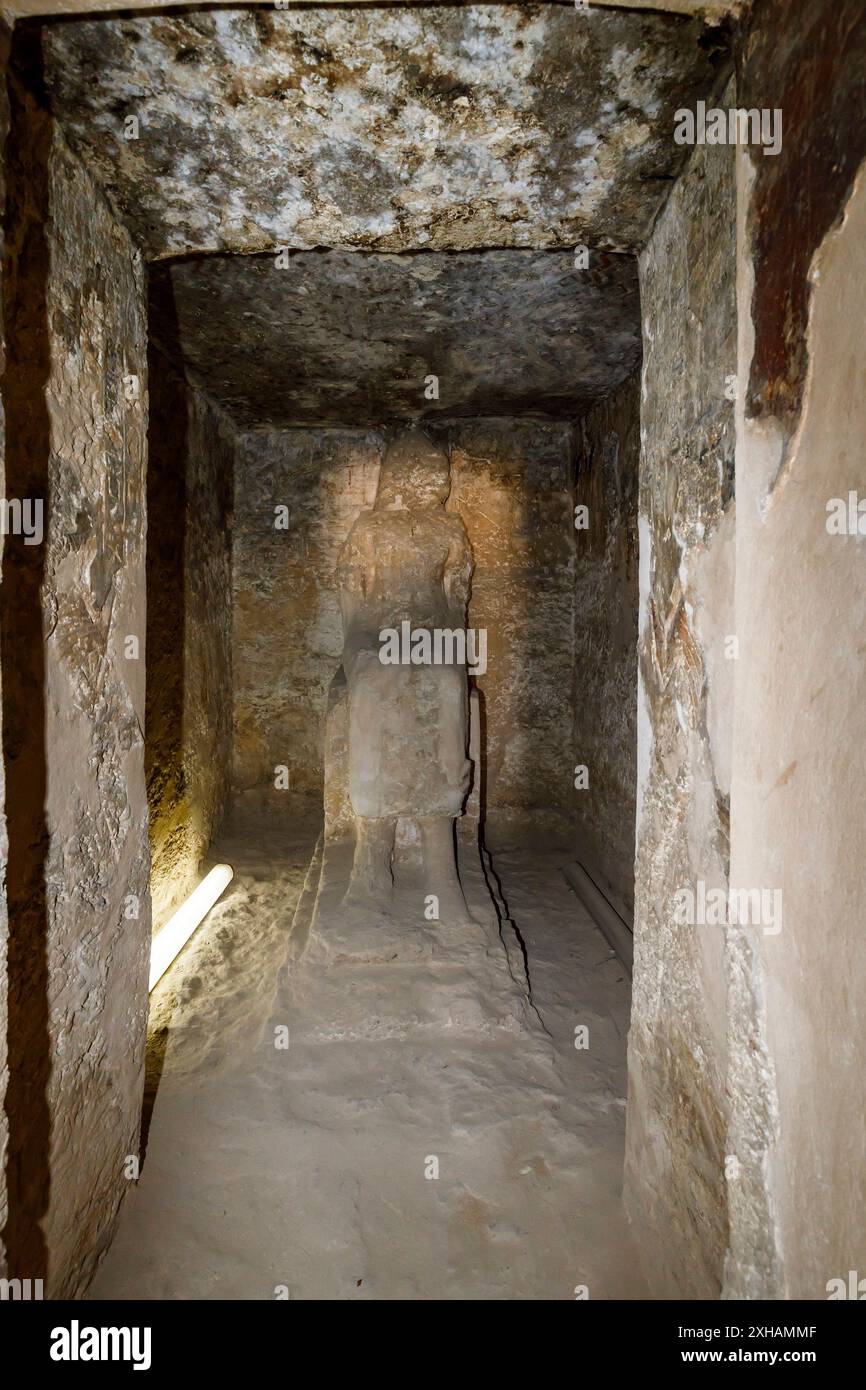 Amarna(Akhetaten), North tomb 1(Huya), Paintings and relief of burial chamber, Capital of late 18th Dynasty, Minya, Egypt, North Africa, Africa Stock Photo