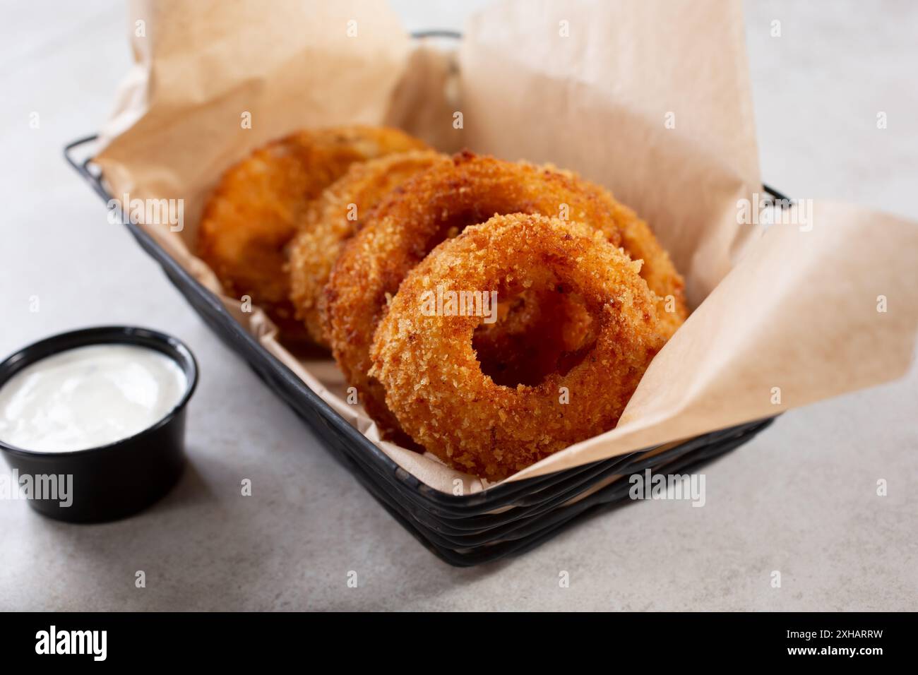 Raw fried onion rings hi-res stock photography and images - Alamy