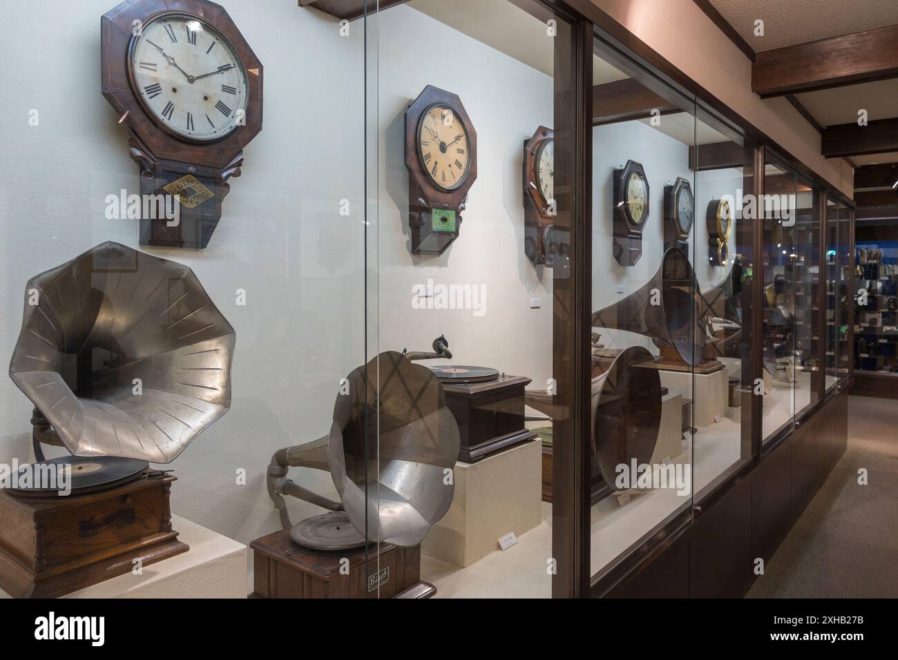 Haikara Antique Museum at Aoyagi House, Samurai Street in Kakunodate. One of the best collections of phonographs, grammophones and vintage cameras in Stock Photo