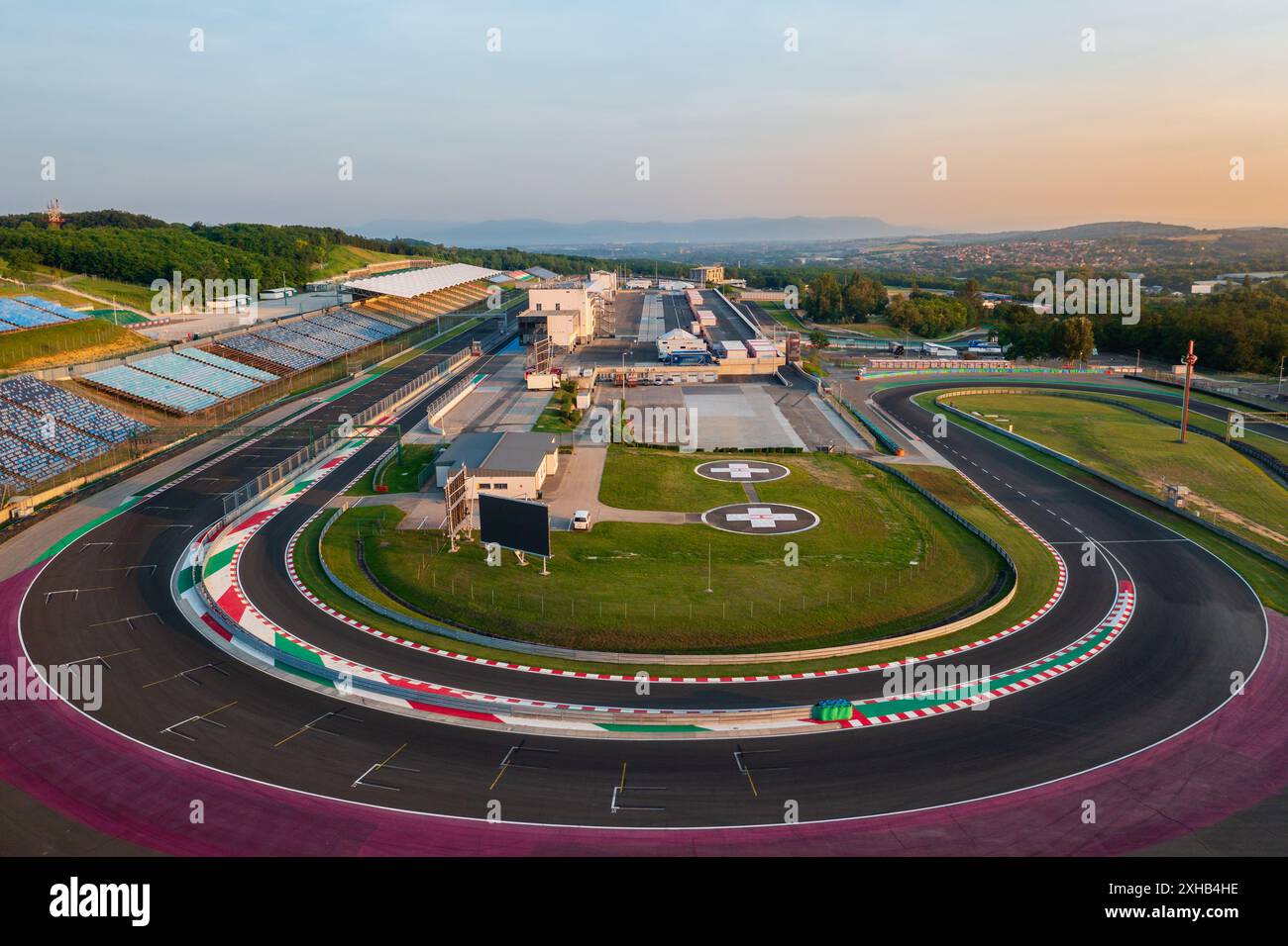 Mogyoród, Hungary - Aerial view of the famous Hungarian Formula 1 race track. Stock Photo