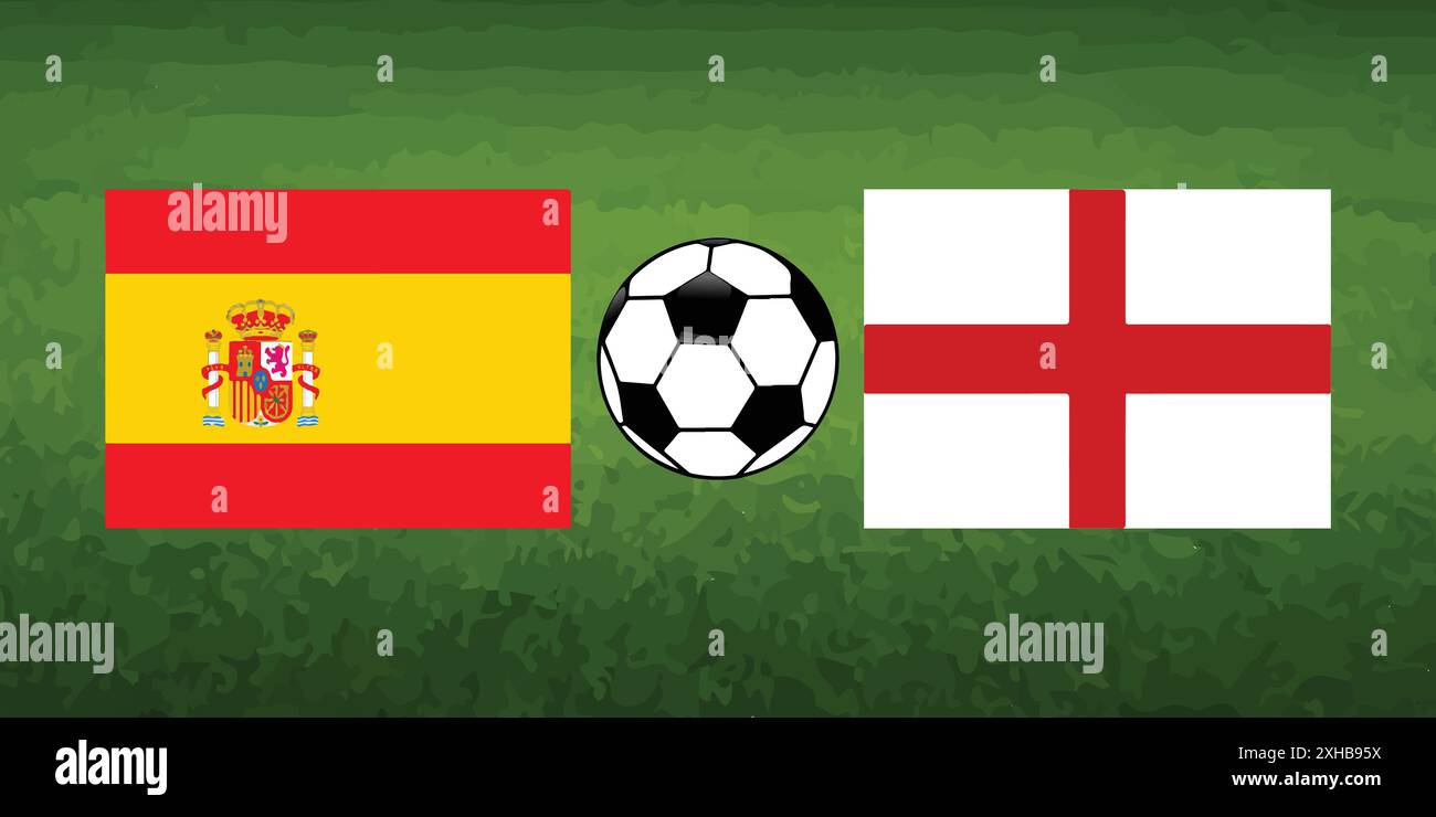 Spain vs england euro 2024. Spain euro 2024. Vector illustration Stock