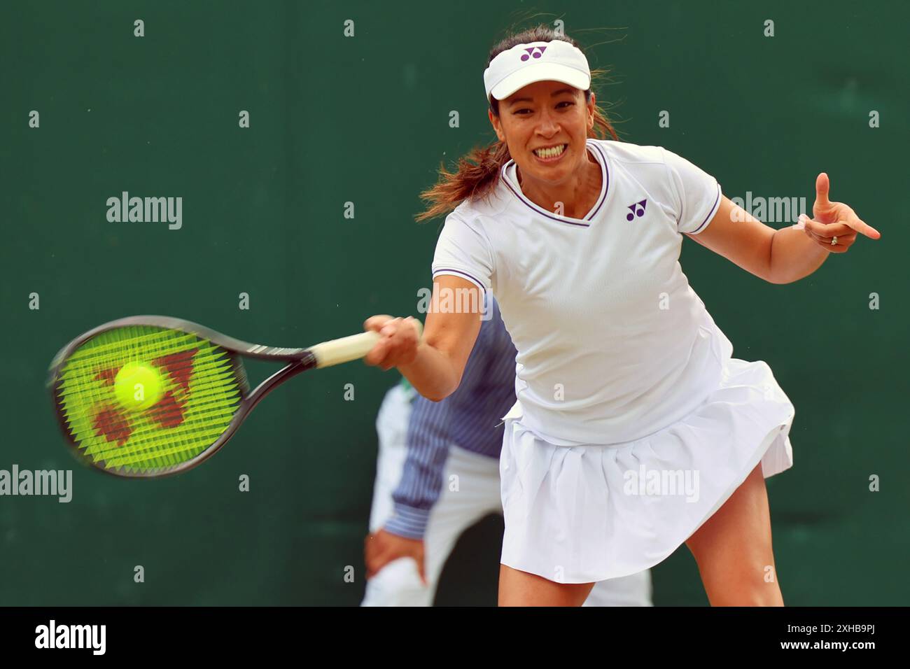Anne Keothavong of Great Britain in the Invitation Mixed Doubles - Round Round Robin event at the Wimbledon 2024 championships. Stock Photo