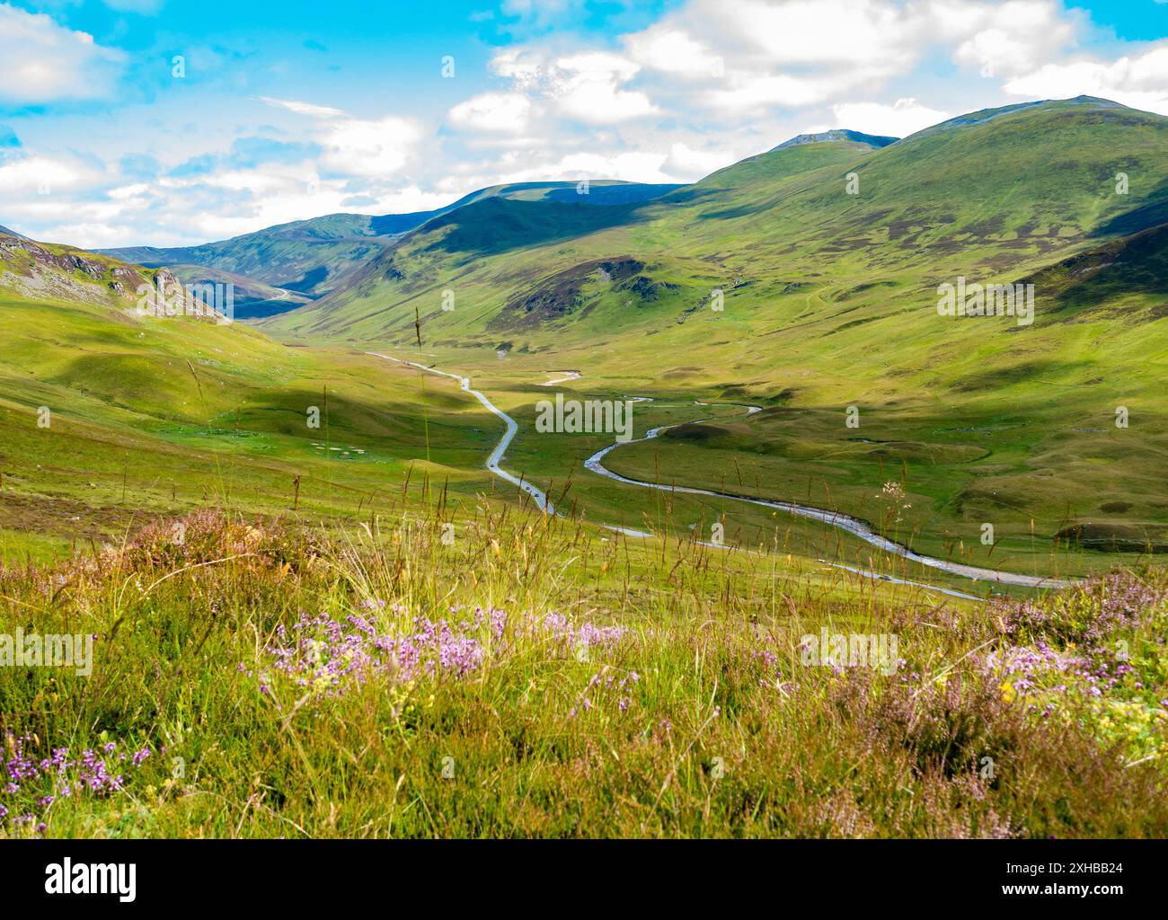 Spittal Scotland The A93 road running between the hills and mountains at the Spittal of ...