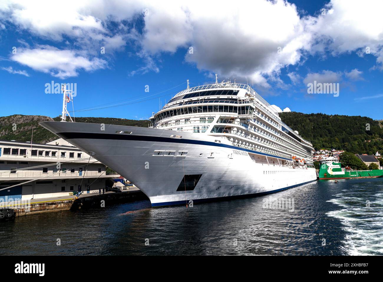 Cruise ship Viking Saturn at Skoltegrunnskaien, in port of Bergen