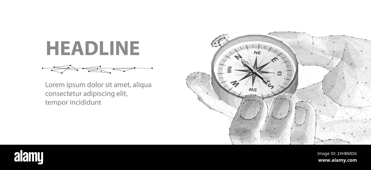 Compass in digital hand. business strategic explorer, Vision crisis ...