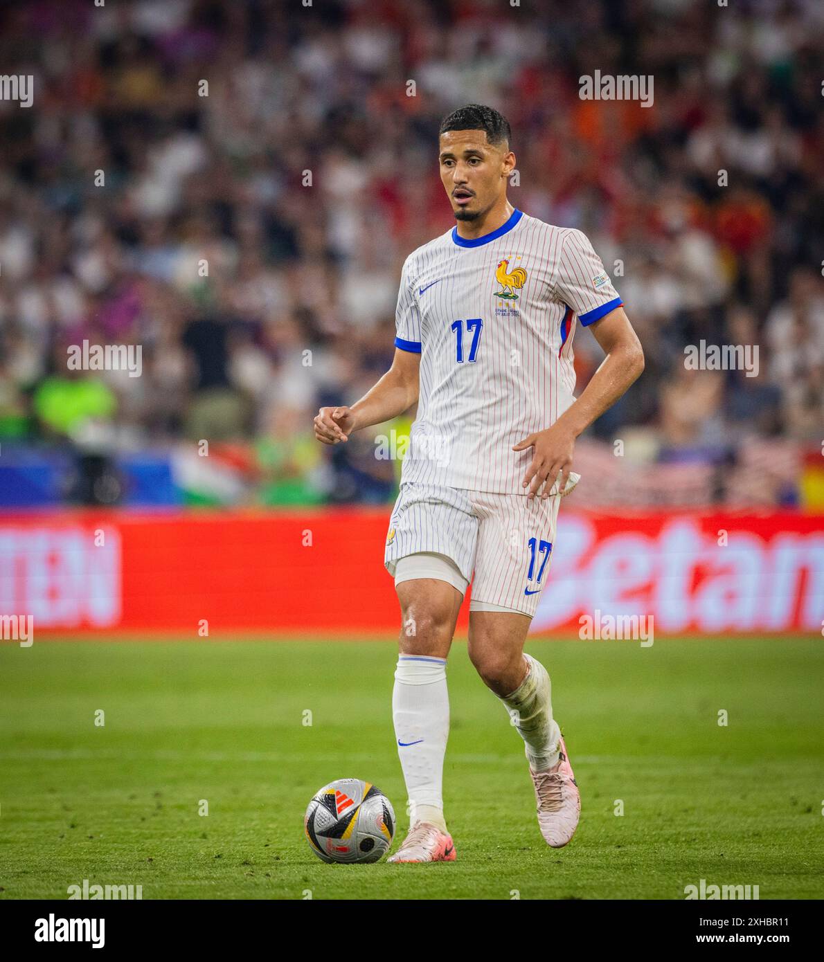 Munich, Germany. 09th Jul 2024.  William Saliba (FRA) Spain - France Spanien - Frankreich 09.07.2024   Copyright (nur für journalistische Zwecke) by : Stock Photo