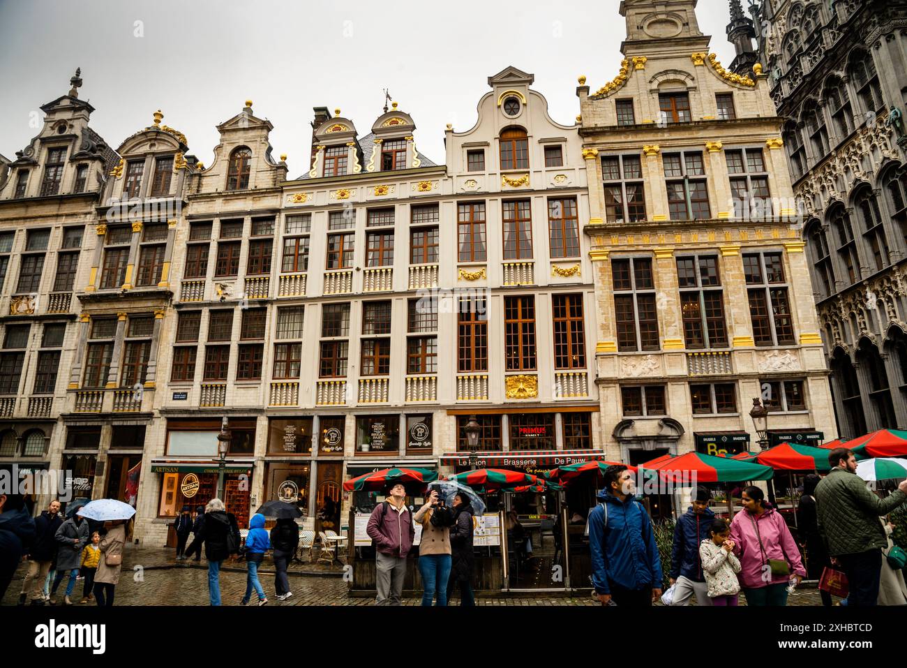 Baroque guildhalls of Grand Place square in Brussels, Belgium Stock ...