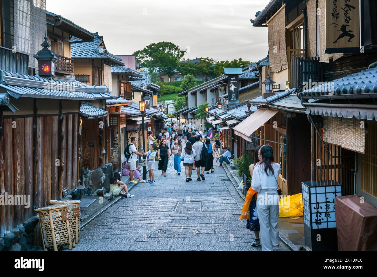 Kyoto, Japan, Gion district with tourists Stock Photo