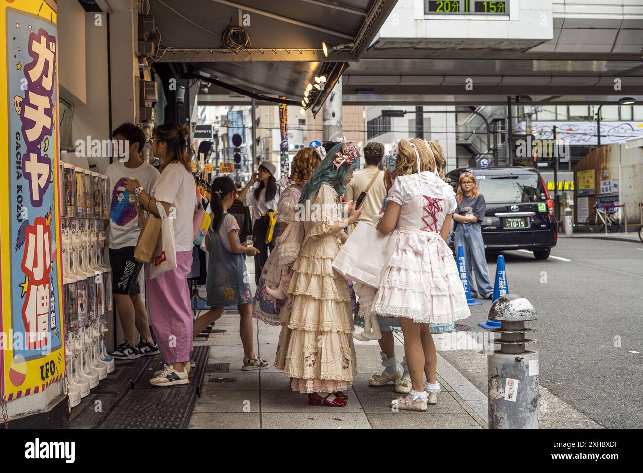 Shinsaibashi is a district in the Chūō-ku ward of Osaka, Japan and the city's main shopping area, Stock Photo