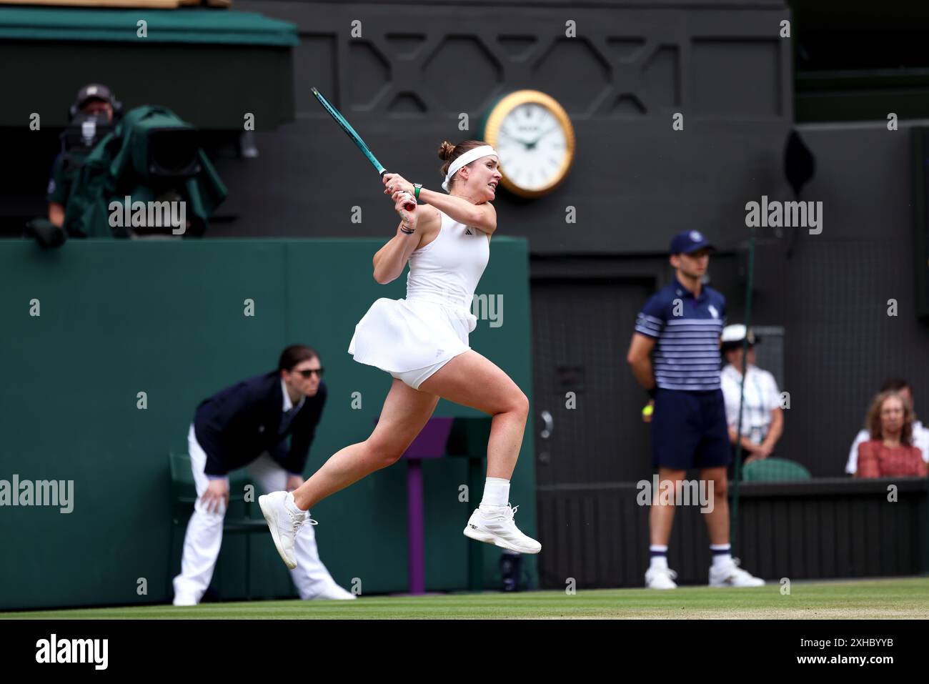 10 July 2024, Wimbledon, London, UK - Elina Svitolina during her
