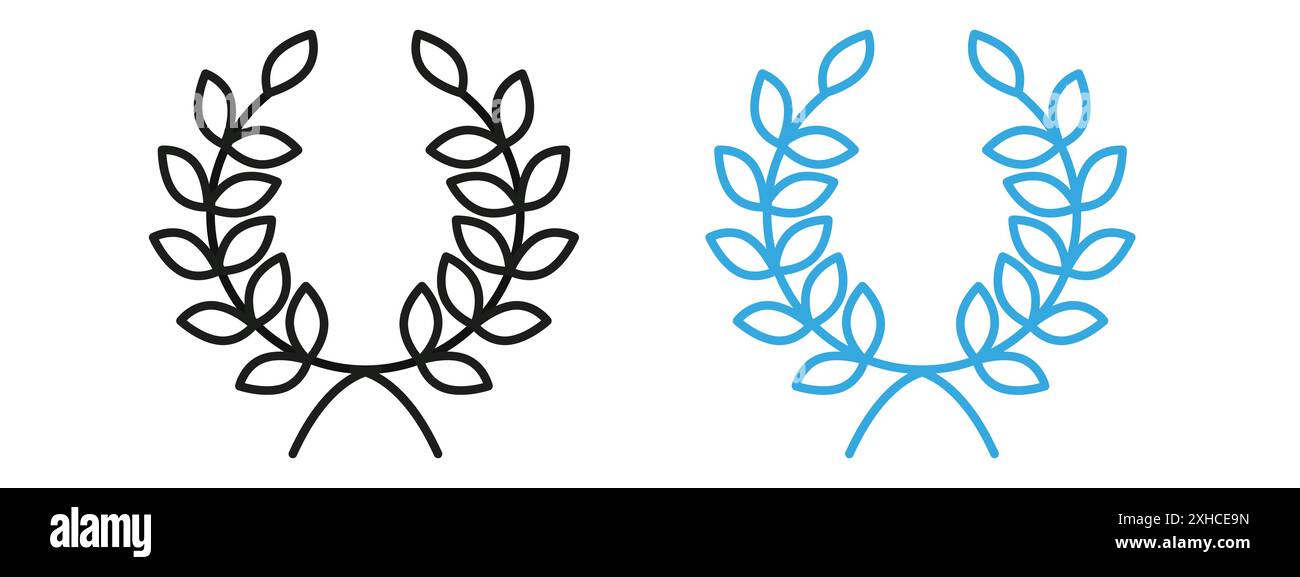Laurel wreath icon Vector symbol or sign set collection in black and ...